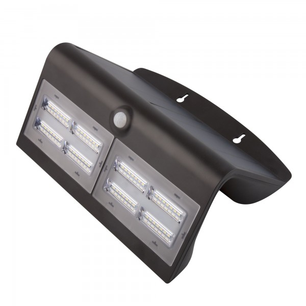 Aplique led solar negro con sensor 8w