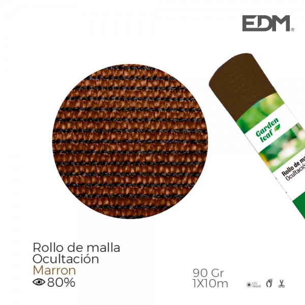 Malla de ocultación color marrón 90g 1x10m
