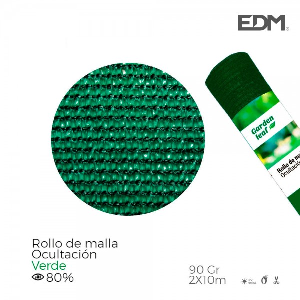 Malla de ocultación color verde 90g 2x10m