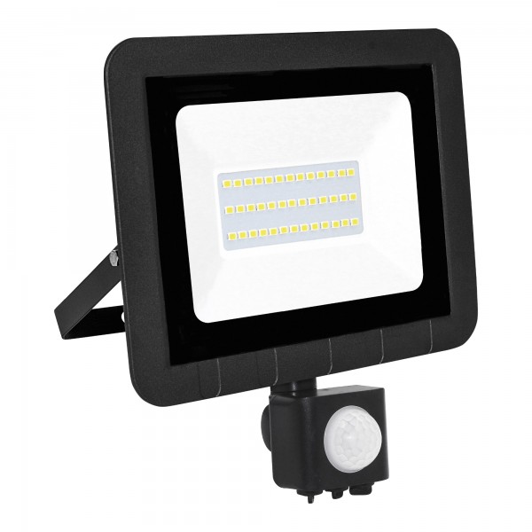 Proyector led sensor plano negro  30w.f
