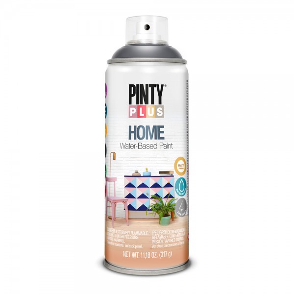 Pintura acrílica spray home water-based 520 cc black hm438 (pack 2 unidades)