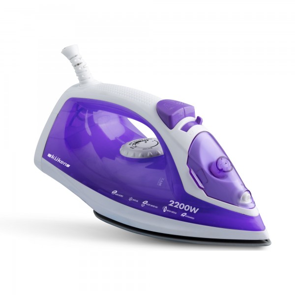 Plancha vapor 2200w.suela ceramica kuken