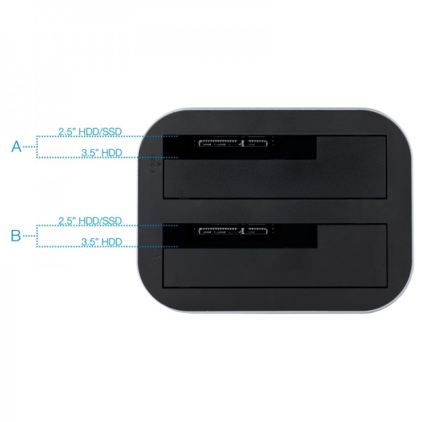 Tooq tqds-805g dock station doble bahía hdd gris