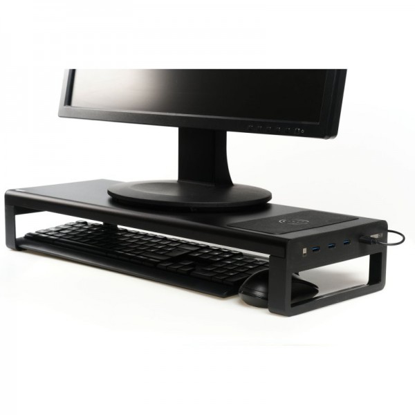 Iggual soporte elevador monitor + hubx4p +carga qi