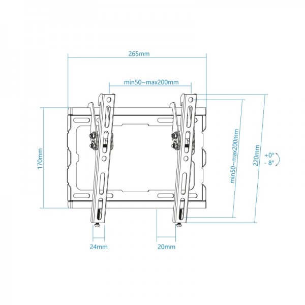 Tooq soporte pared lp1044t-b incl pantallas 23-43"