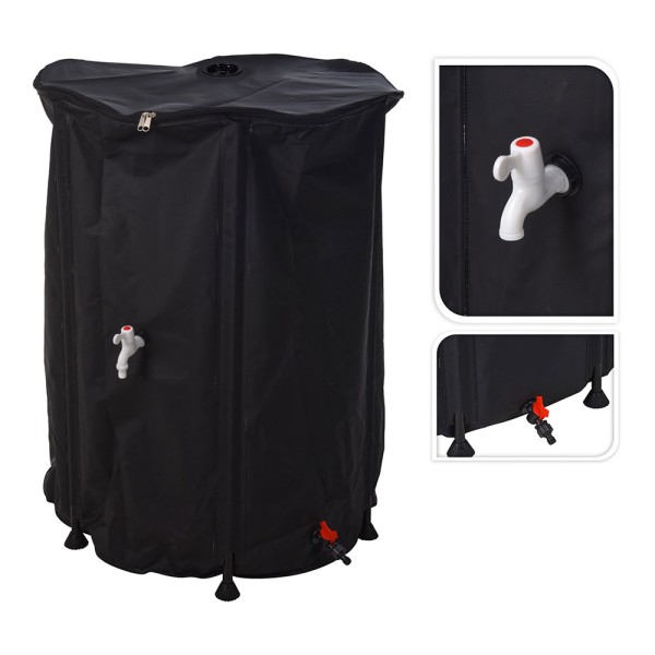 Depósito plegable recolector de agua de lluvia 500 l, ø80 x 100 cm