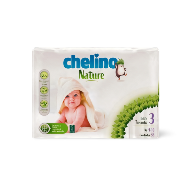 Chelino Nature Pañales T-3 4-10kg 36uds