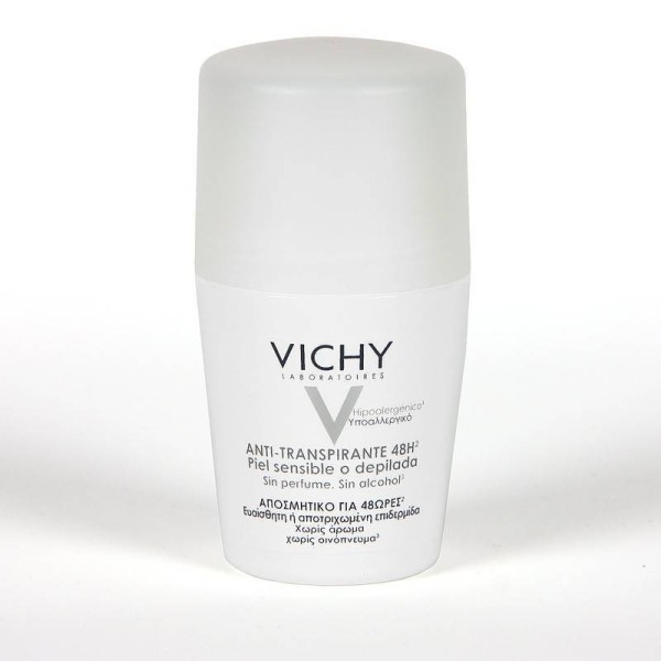 Vichy Desodorante Antitranspirante 48h Roll-On Piel Sensible O Depilada 50 ml