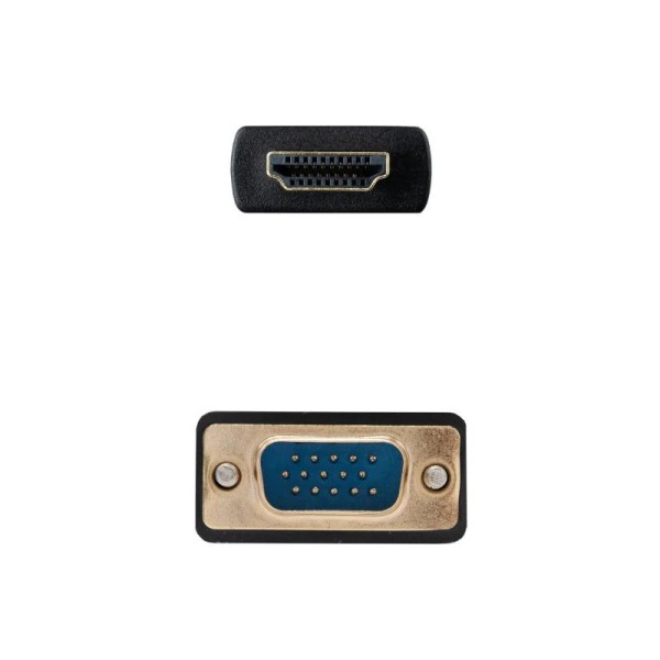 Nanocable conversor hdmi a vga m-m, 1.8 m negro