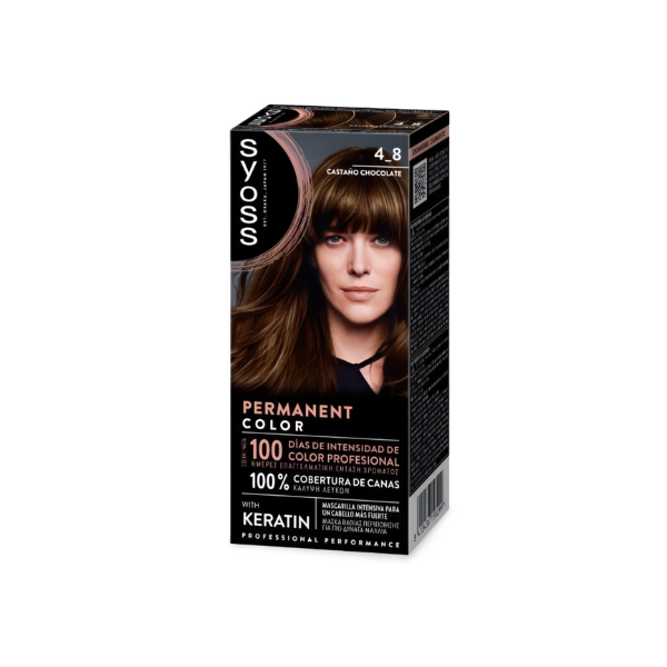 Tinte Colorante con Keratina de Syoss 4_8 Castaño Chocolate