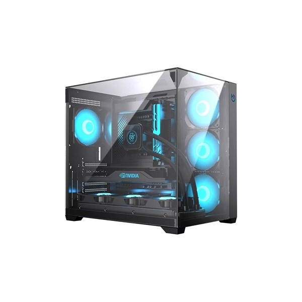 Hiditec caja atx gaming sky black usb 3.1 type-c