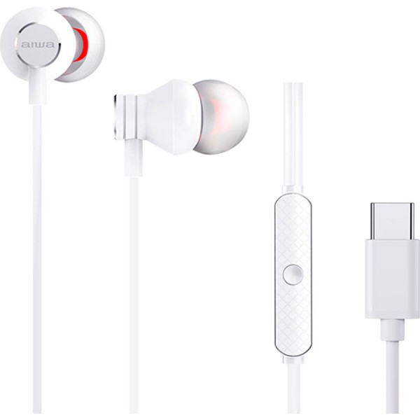Aiwa estm-50 usb-c white/ auriculares inear con cable