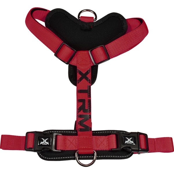 Arnés x-trm cronos neon flash rojo/negro, t-m 20 mm x 46-75 cm