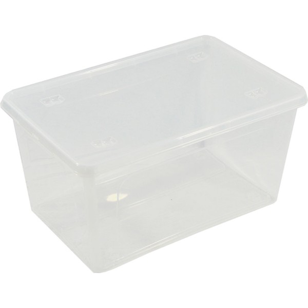 Caja transparente multiusos con tapa 44 l, 58,5 x 39 x 30 cm