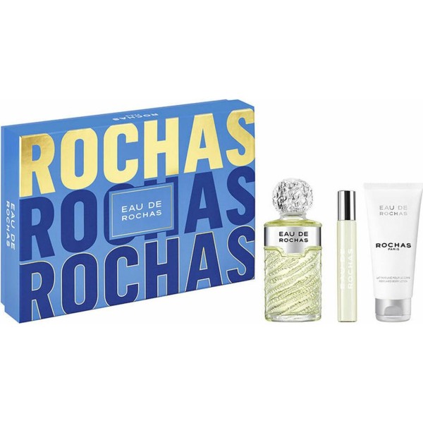 Rochas eau de rochas eau de toilette 100ml vaporizador + locion corporal perfumada 100ml + miniatura 10ml vaporizador
