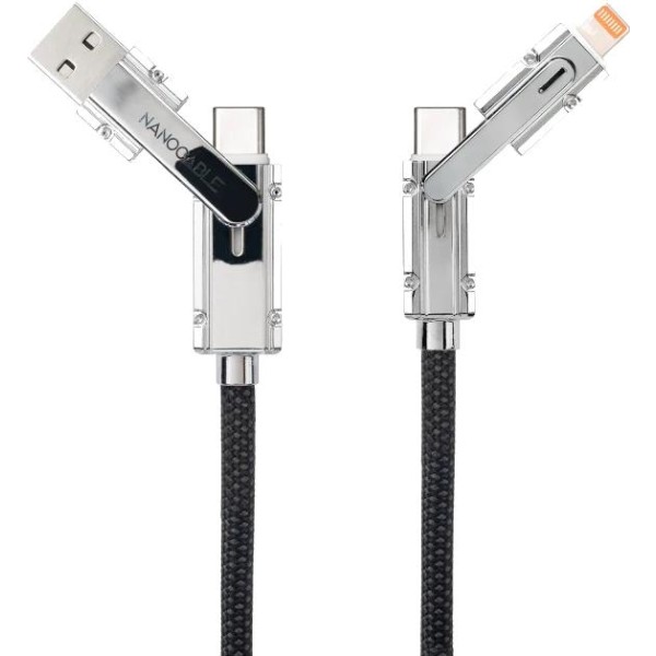 Nanocable cable usb-c+usb-a/m lightning+usb-c/m 2m