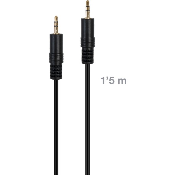 Fonestar jack-mm-1-5 negro / cable de señal de audio jack 3'5 mm macho a jack 3'5 mm macho